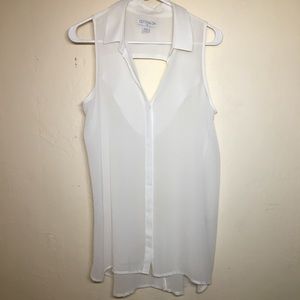 COTTON ON sheer cutout sleeveless blouse